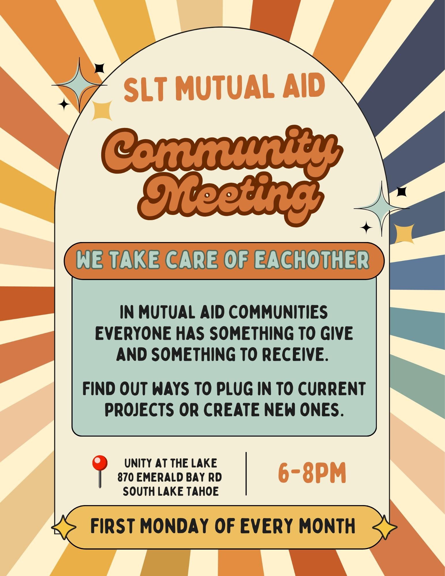 Find out ways to plug into current projects or create new ones. Meetings are held the first Monday of every month at Unity at the Lake, 870 Emerald Bay Rd, South Lake Tahoe from 6 to 8 pm